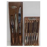 Vintage Town & Country Steak Knife Set with Wood Display Cases (10-Pc)