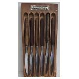 Vintage Town & Country Steak Knife Set with Wood Display Cases (10-Pc)
