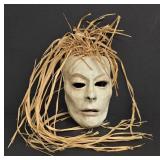 Artisan Crafted and Hand-Painted Mask with Straw Hair