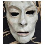 Artisan Crafted and Hand-Painted Mask with Straw Hair