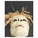 Artisan Crafted and Hand-Painted Mask with Straw Hair