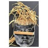 Artisan Crafted and Hand-Painted Mask with Straw Hair