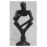 Wooden Abstract Figure Sculpture - Black Modern Art