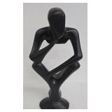 Wooden Abstract Figure Sculpture - Black Modern Art