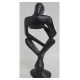 Wooden Abstract Figure Sculpture - Black Modern Art