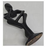 Wooden Abstract Figure Sculpture - Black Modern Art