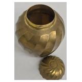 Vintage Ethan Allen Swirl Ginger Jar Brass Lidded Jar