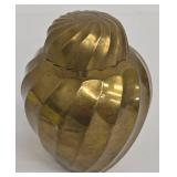Vintage Ethan Allen Swirl Ginger Jar Brass Lidded Jar