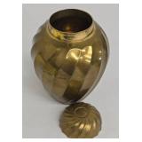 Vintage Ethan Allen Swirl Ginger Jar Brass Lidded Jar