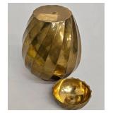 Vintage Ethan Allen Swirl Ginger Jar Brass Lidded Jar