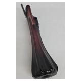 Vintage Mid Century Amethyst Five Finger Swung Glass Vase