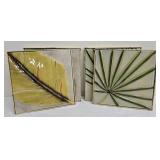 Set of Four Decorative Botanical Themed Tiles