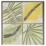 Set of Four Decorative Botanical Themed Tiles