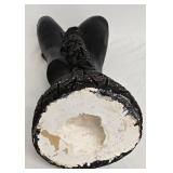 Black Plaster Kissing Couple Sculpture,