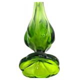 Vintage Green L.E. Smith Swung Glass Pedestal Vase
