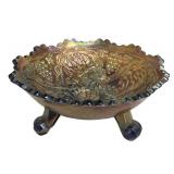 Vintage Fenton Iridescent Carnival Glass Berry and Holly Pattern