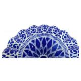Sydenstricker Cobalt Blue Fused Art Glass Bowl with a Ruffled Rim