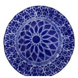 Sydenstricker Cobalt Blue Fused Art Glass Bowl with a Ruffled Rim
