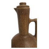 Vintage Monmouth Western Pottery Caramel Colored Stoneware Carafe Pitcher with Lid