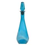 Vintage Blue Glass Genie in a Bottle Cobalt Blue Decanter with Stopper