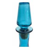 Vintage Blue Glass Genie in a Bottle Cobalt Blue Decanter with Stopper