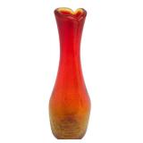 Vintage Blenko Amberina Crackle Glass Vase