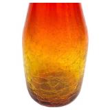 Vintage Blenko Amberina Crackle Glass Vase
