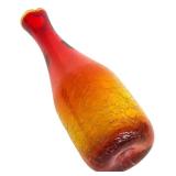 Vintage Blenko Amberina Crackle Glass Vase