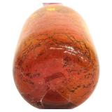 Vintage Blenko Amberina Crackle Glass Vase
