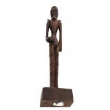 Hand Crafted Wooden African Figure with Mask