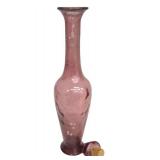 Vintage Mid Century Amethyst Genie Bottle Decanter, Made in Spain