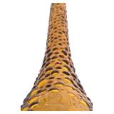 Vintage 1960’s Empoli Amber Glass Genie Bottle Stopper Bubble Bumps Hobnail