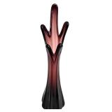 Vintage Mid Century Amethyst Five Finger Swung Glass Vase