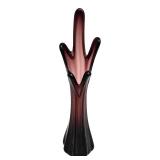 Vintage Mid Century Amethyst Five Finger Swung Glass Vase