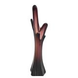 Vintage Mid Century Amethyst Five Finger Swung Glass Vase
