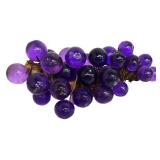 Vintage Glass Grape Clusters on Driftwood Base - Orange