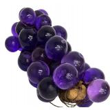 Vintage Glass Grape Clusters on Driftwood Base - Orange