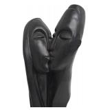 Black Plaster Kissing Couple Sculpture,