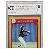1990-91 Arizona State Collegiate Collection Barry Bonds Baseball Card #7 Beckett 10