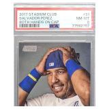 2017 Stadium Club Salvador Perez Baseball Card #31 PSA 8