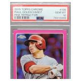 2015 Topps Chrome Paul Goldschmidt Pink Refractor Baseball Card #106 PSA 10