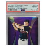 2010 Bowman Platinum Freddie Freeman Prospects-Purple Refractor Baseball Card #PP13 PSA 8