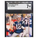 2009 Upper Deck Draft Edition Tom Brady Football Card #187 SGC 7