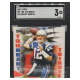 2008 Topps Tom Brady Football Card #TBT-TBB SGC 3