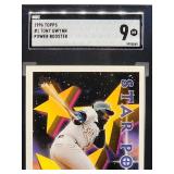 1996 Topps Tony Gwynn Baseball Card #1 SGC 9