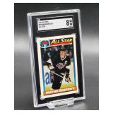 1991-92 Topps Wayne Gretzky All-Star Hockey Card #258 SGC 8