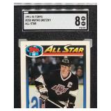 1991-92 Topps Wayne Gretzky All-Star Hockey Card #258 SGC 8