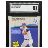 1989 Fleer Update Nolan Ryan Baseball Card #U-67 SGC 8