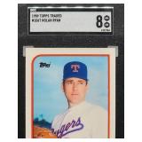1989 Topps Traded Nolan Ryan baseball Card #106T SGC 8