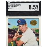 2001 Topps Archives Ron Santo Rookie Reprint Baseball Card #38 SGC 8.5